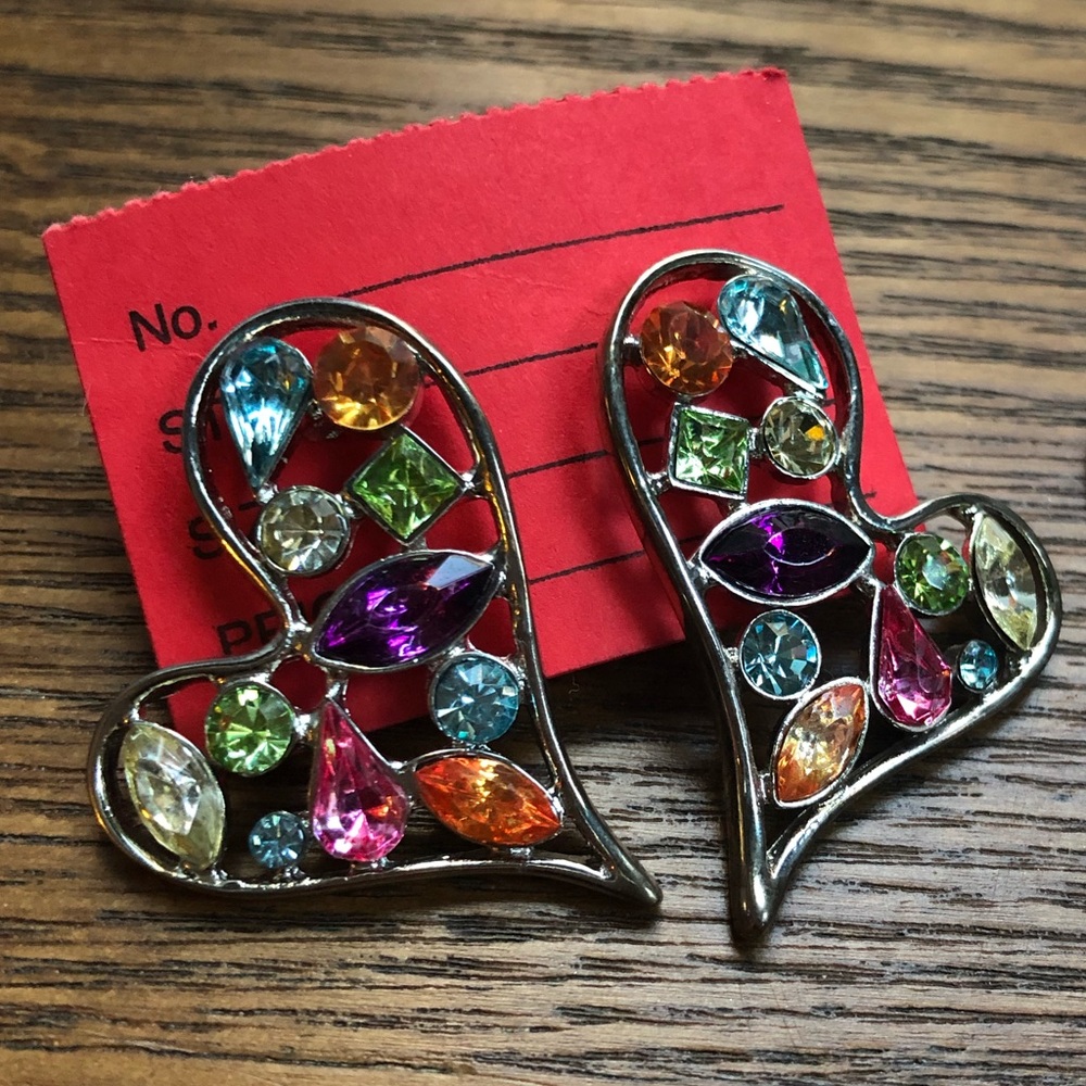 Vintage silver heart earrings